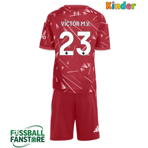 Liverpool Victor Munoz #23 Replik Heimtrikot Kinder 2026-27 Kurzarm (+ Kurze Hosen)